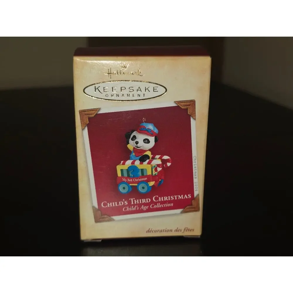 2003 Hallmark Keepsake Ornament Child's Third Christmas Panda On‎ Train Car